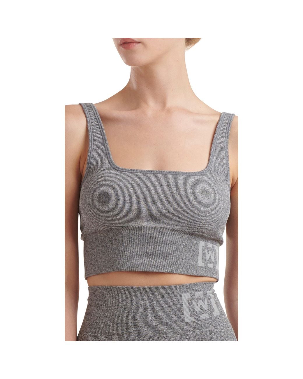 Wolford Gray Athleisure Crop Top Bra