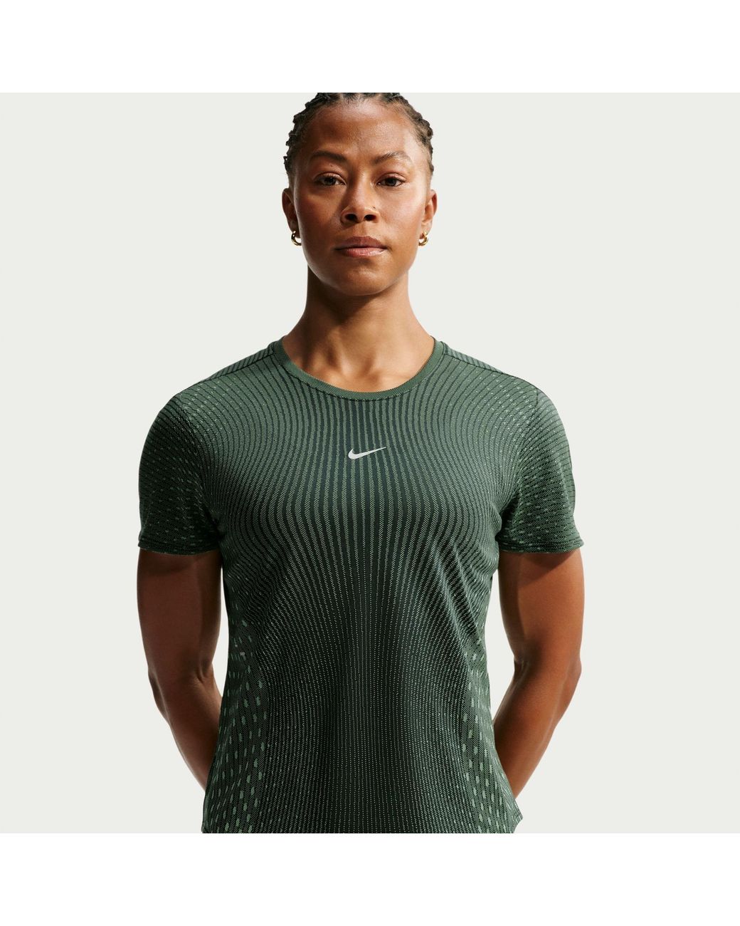 Nike Green Swift Aero-Fit Short-Sleeve Running Top