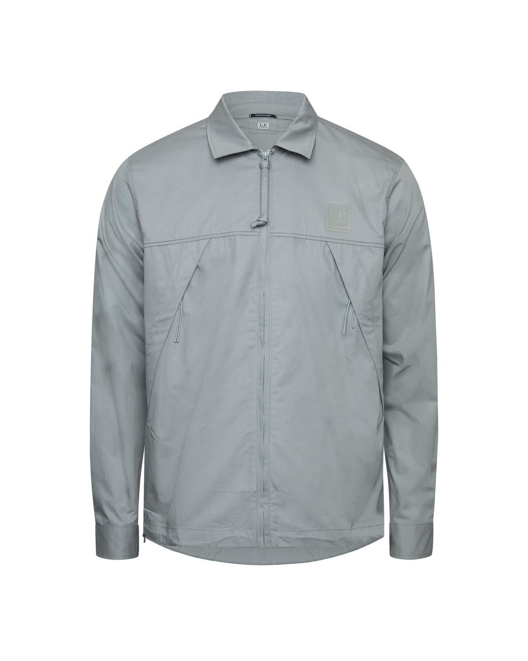 C P Company Gray Metropolis Series Gabardine Zip Overshirt for men