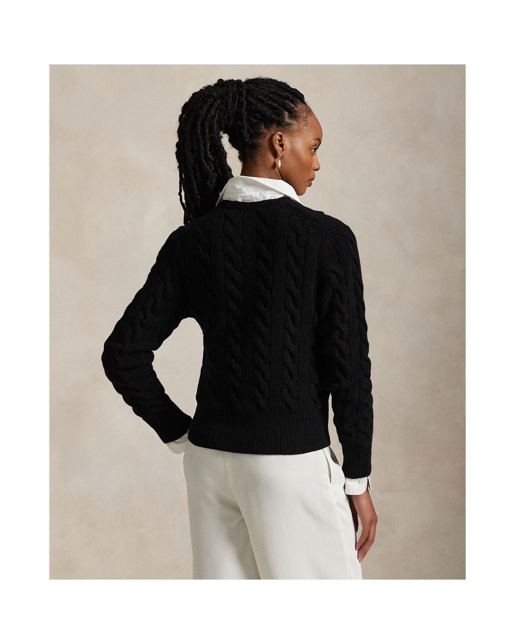 Polo Ralph Lauren Black Cable Knit Cardigan