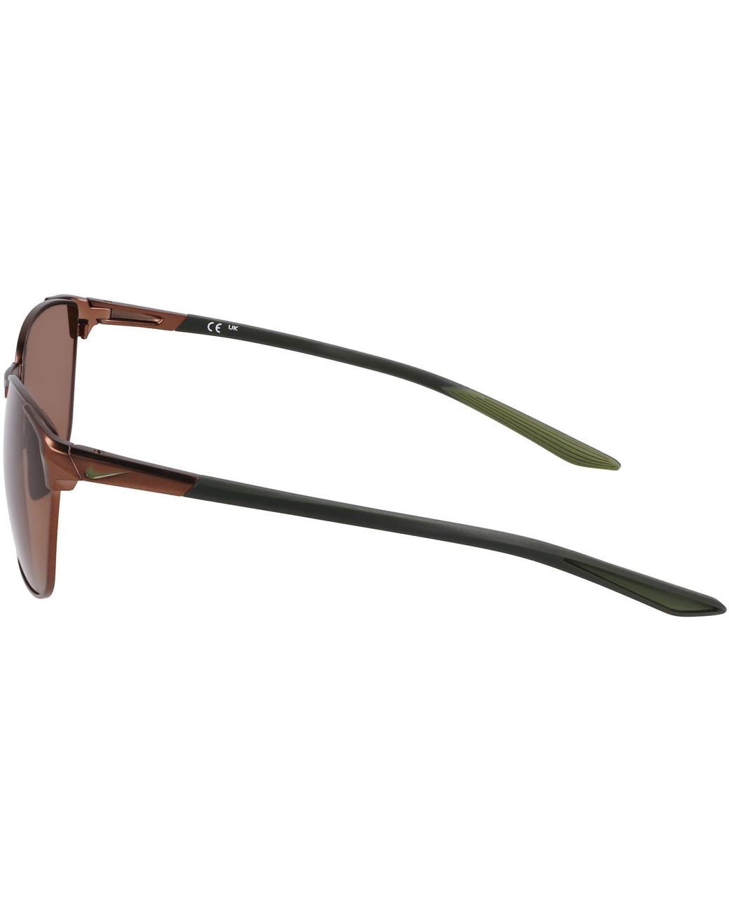 Nike Brown Metal Fusion Square Sunglasses