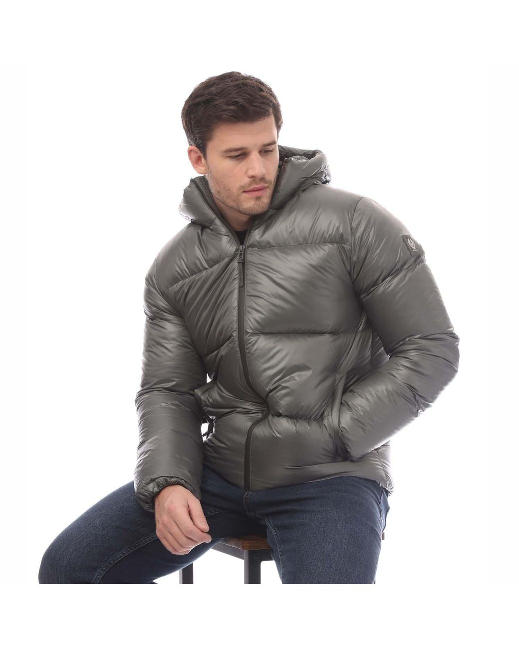 Belstaff Gray Down Filled Ripstop Resolve Jacket for men