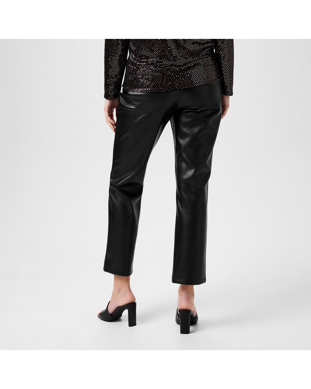 Biba Black Pu Straight Leg Trouser