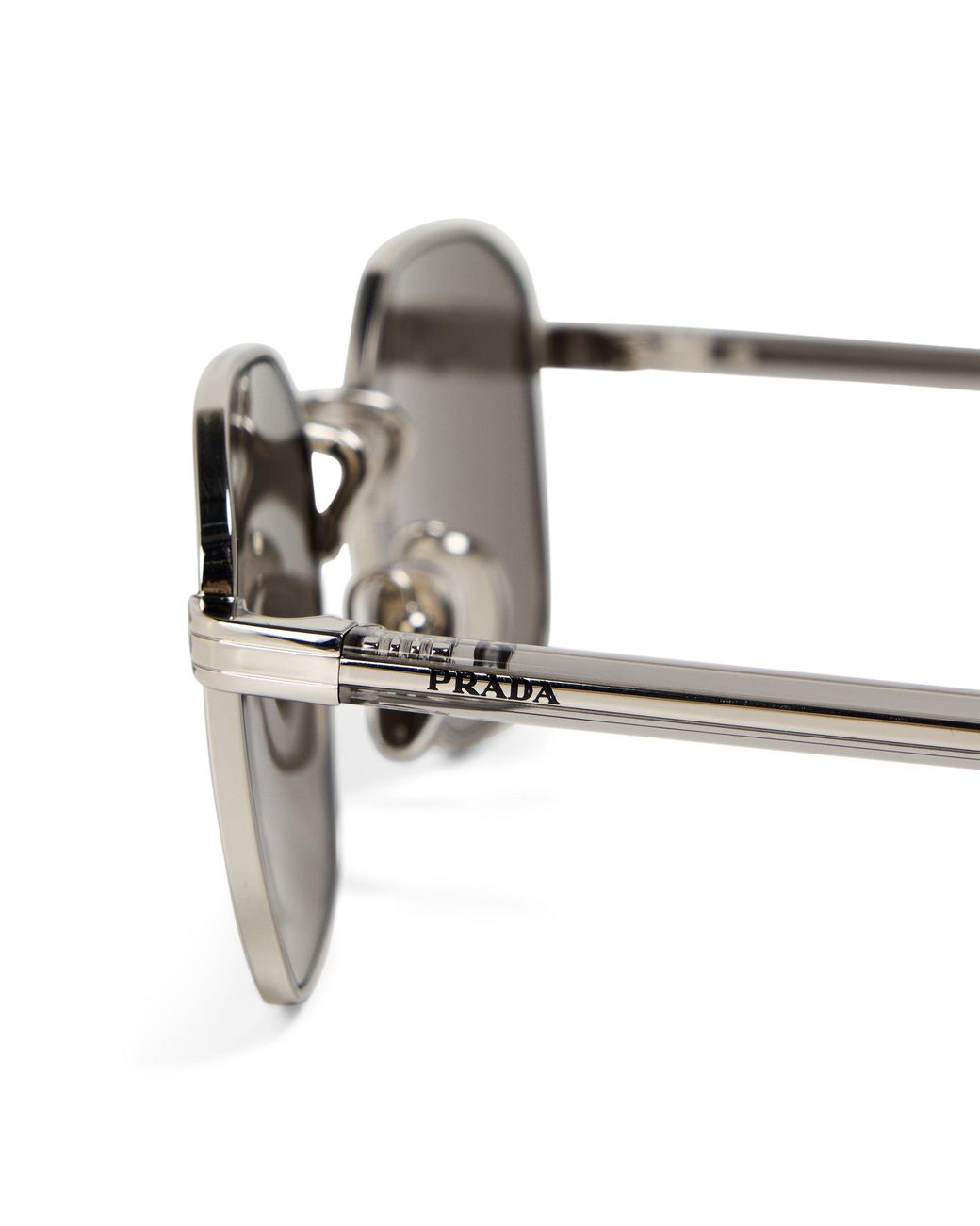 Prada Gray Round Sunglasses for men