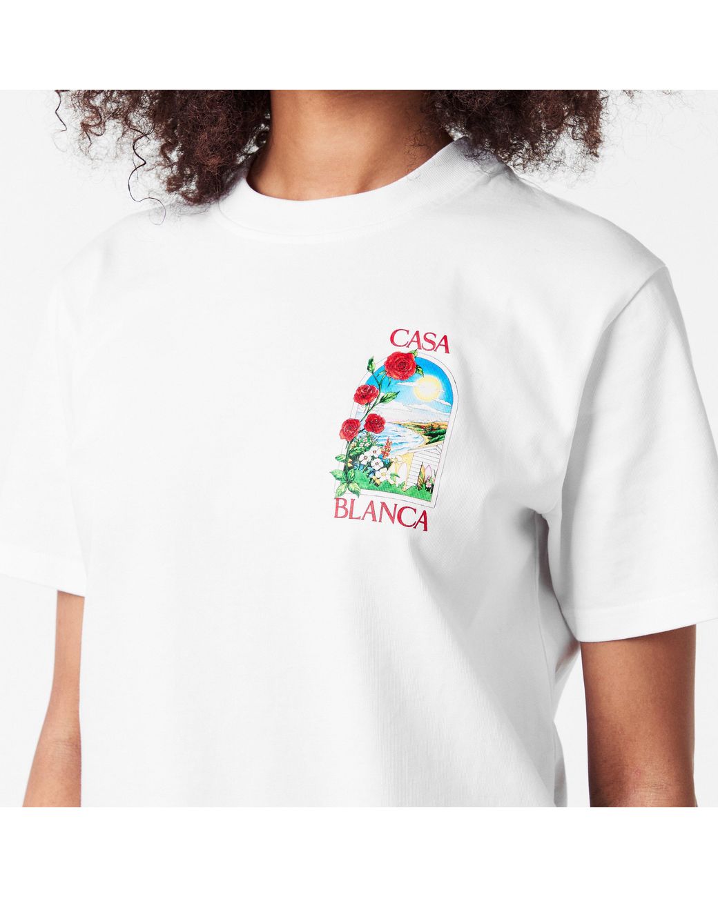 Casablanca White Casa Days Print Oversized T-Shirts