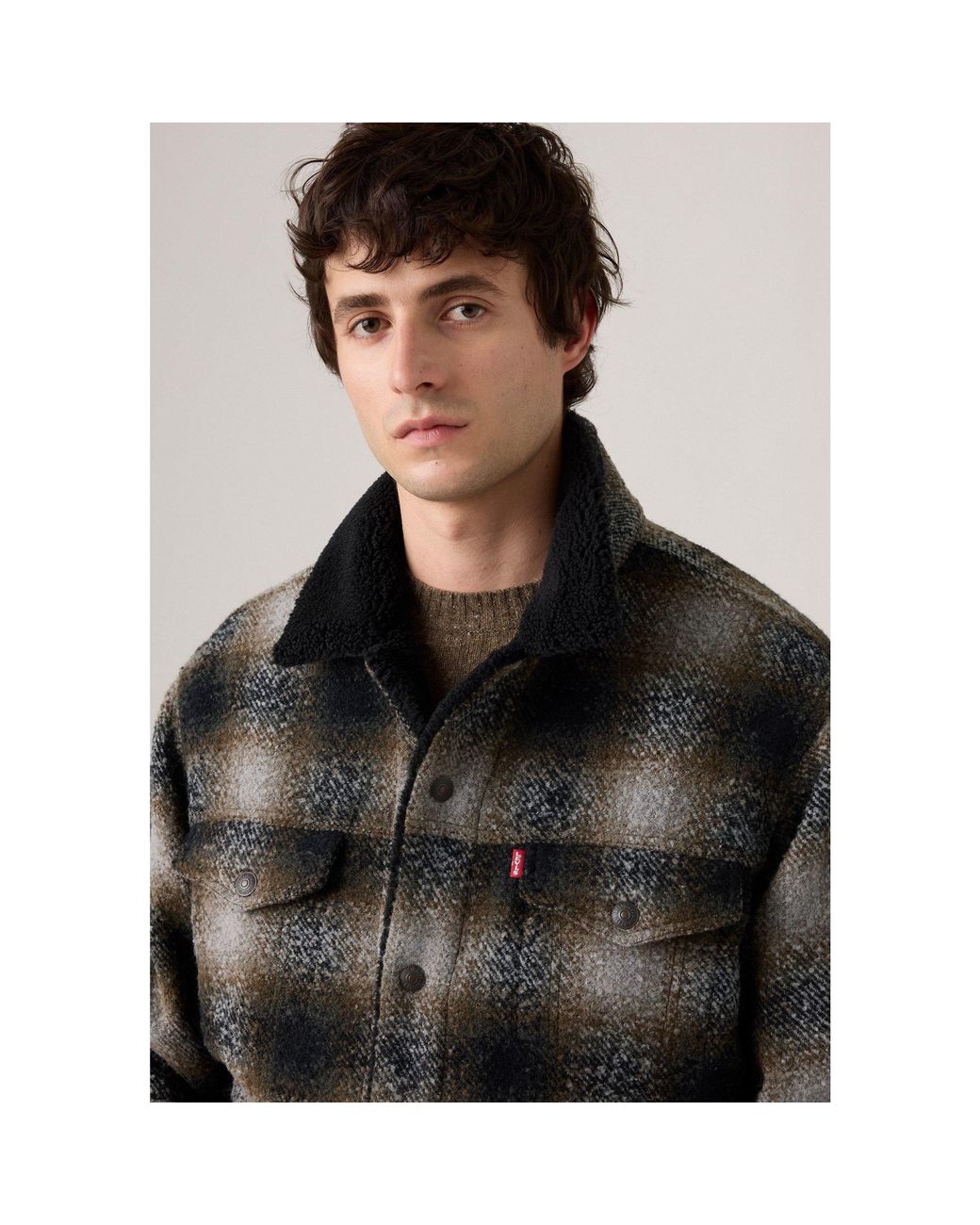 Levi's Green Levi's Denim Sherpa Relaxed Fit Jacket for men