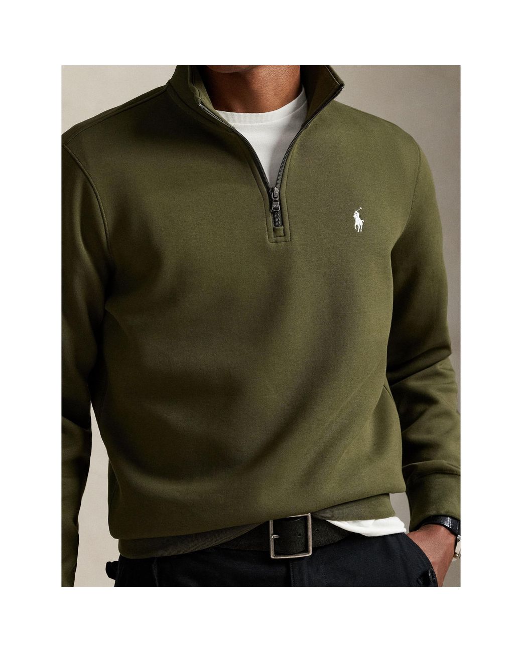 Polo Ralph Lauren Green Tech 1/4 Zip Fleece for men