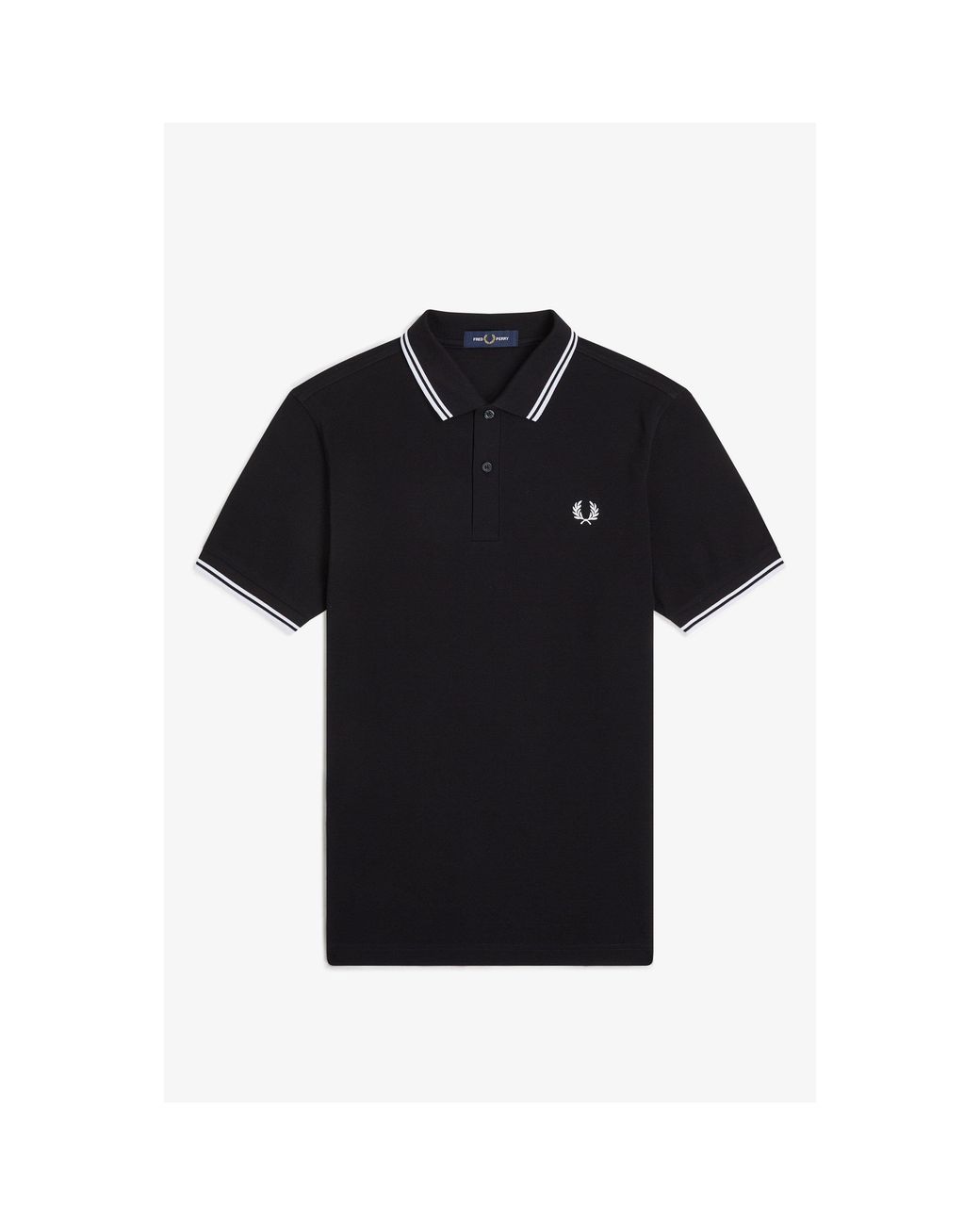 Fred Perry Black Short Sleeve Twin Tipped Polo Shirt for men