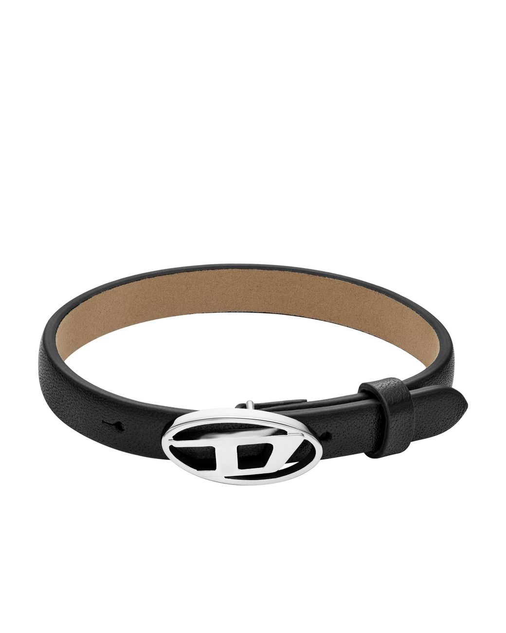 DIESEL Brown Leather Stackable Bracelet