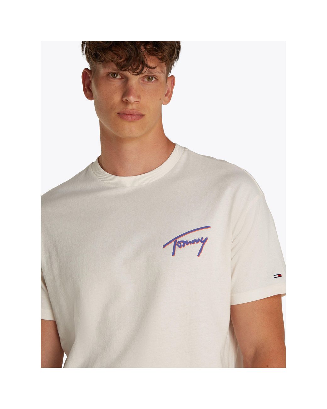Tommy Hilfiger White Faded Graphic T-Shirt for men