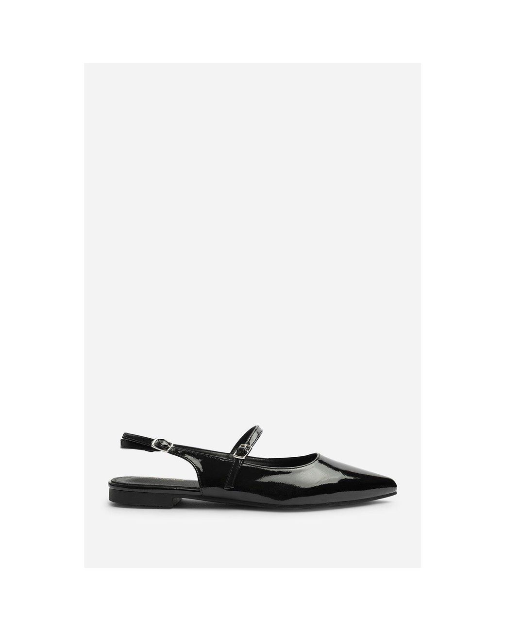 Where's That From Multicolor Pointed-Toe Open-Back Crinkle Patent Ballet Pumps