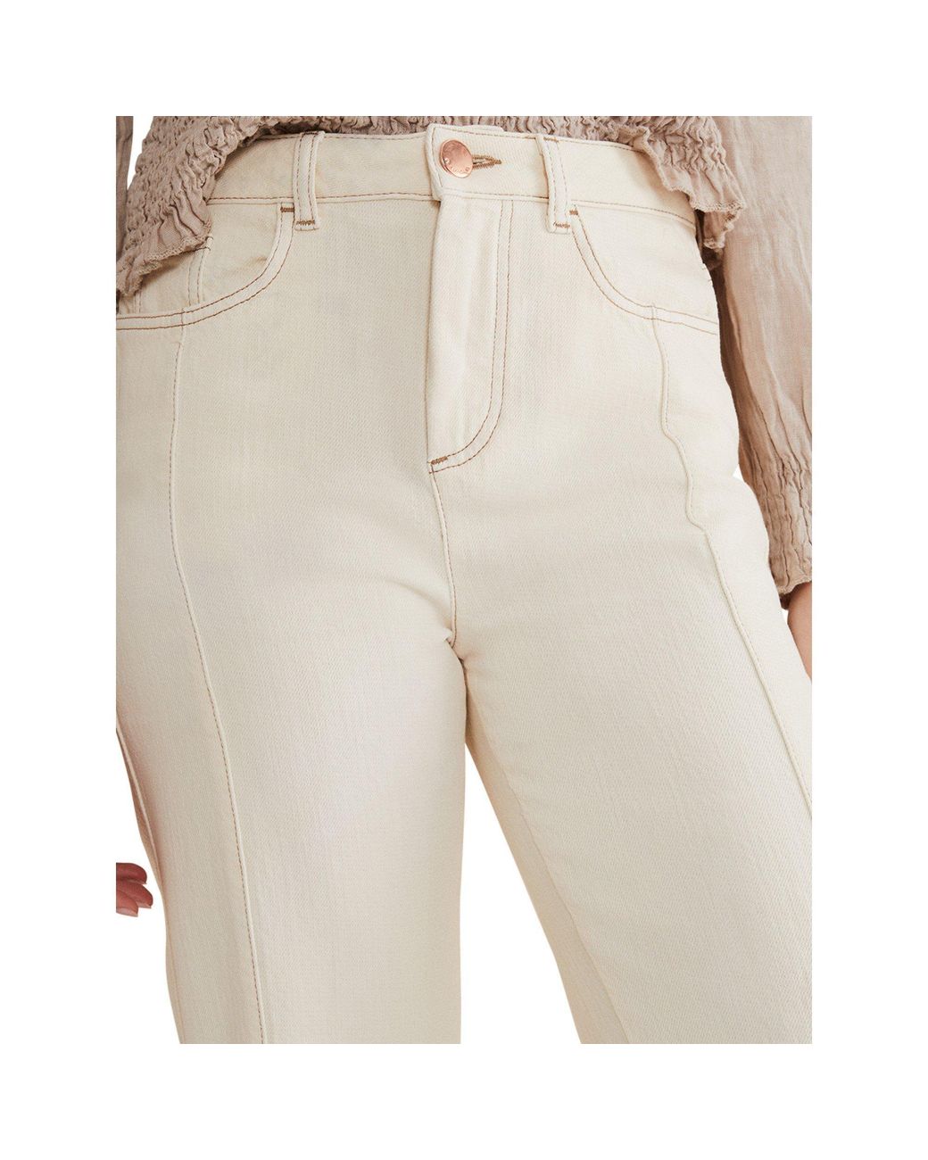 Phase Eight Natural Fraya Wide Leg Jeans