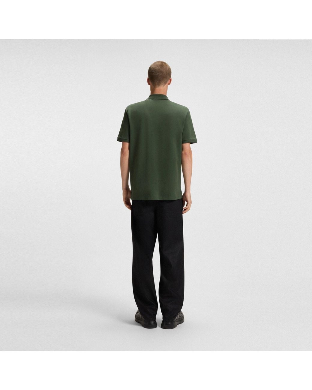 HUGO S Donos Polo Shirt Short Sleeve Cotton Dark Green L for men