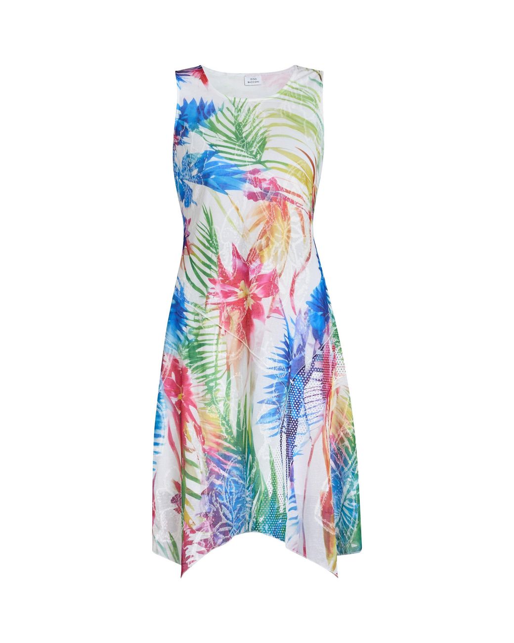 Gina Bacconi Blue Eliza Sleevelss Asymmetric Hem Dress