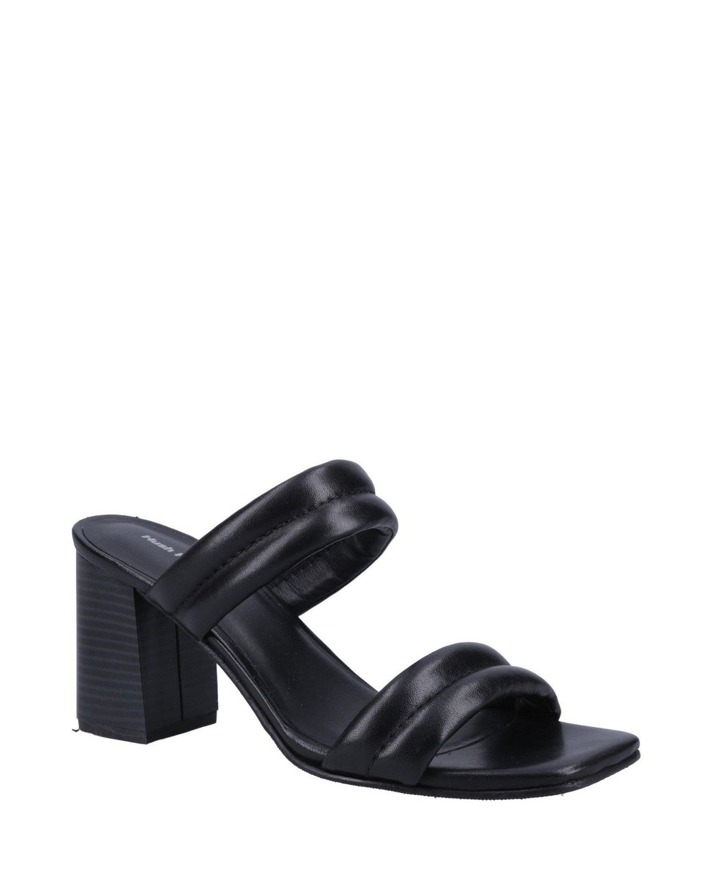 Hush Puppies Black Katie Leather Heeled Sandals