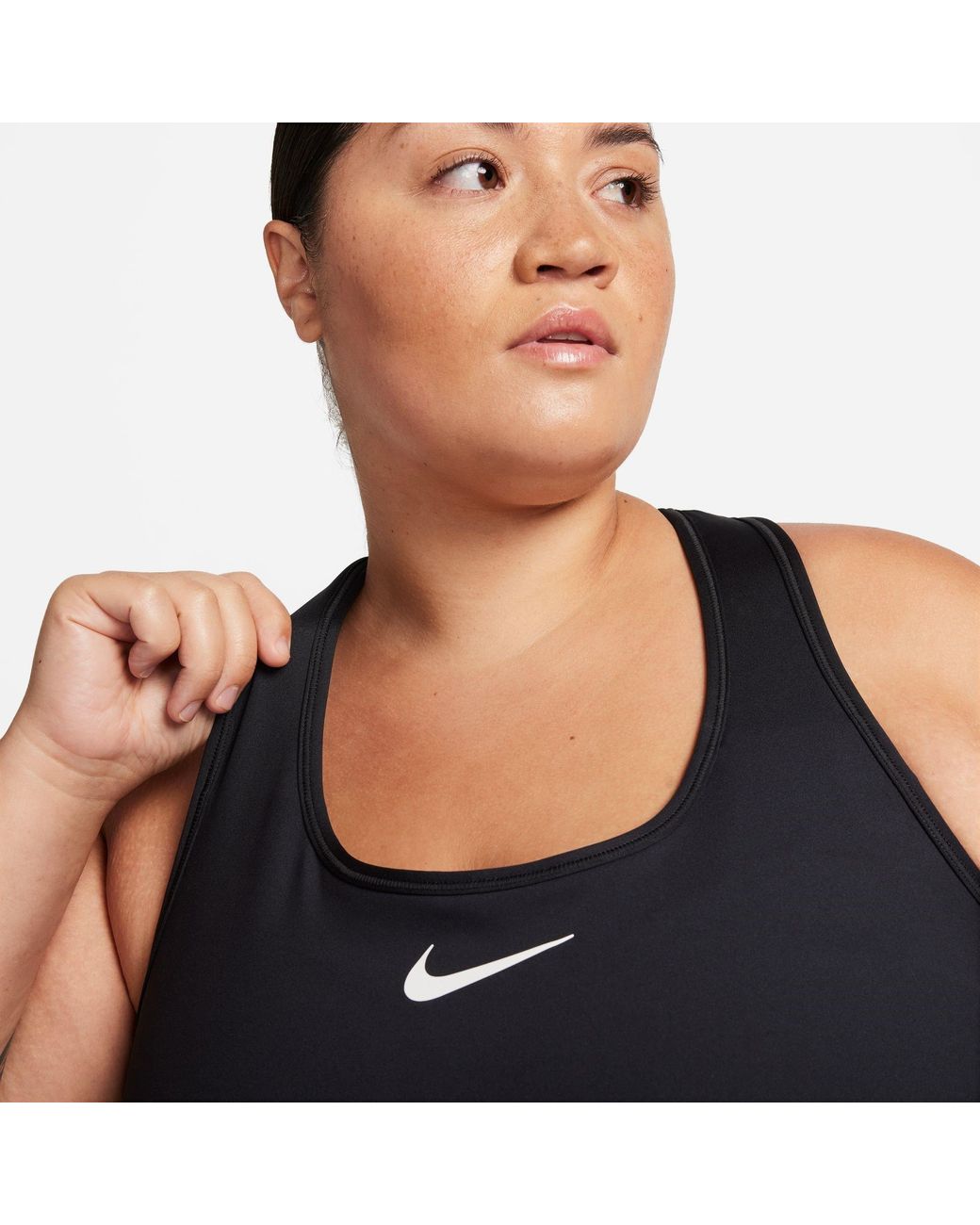 Nike Black Swoosh High Support Non-padded Adjustable Sports Bra