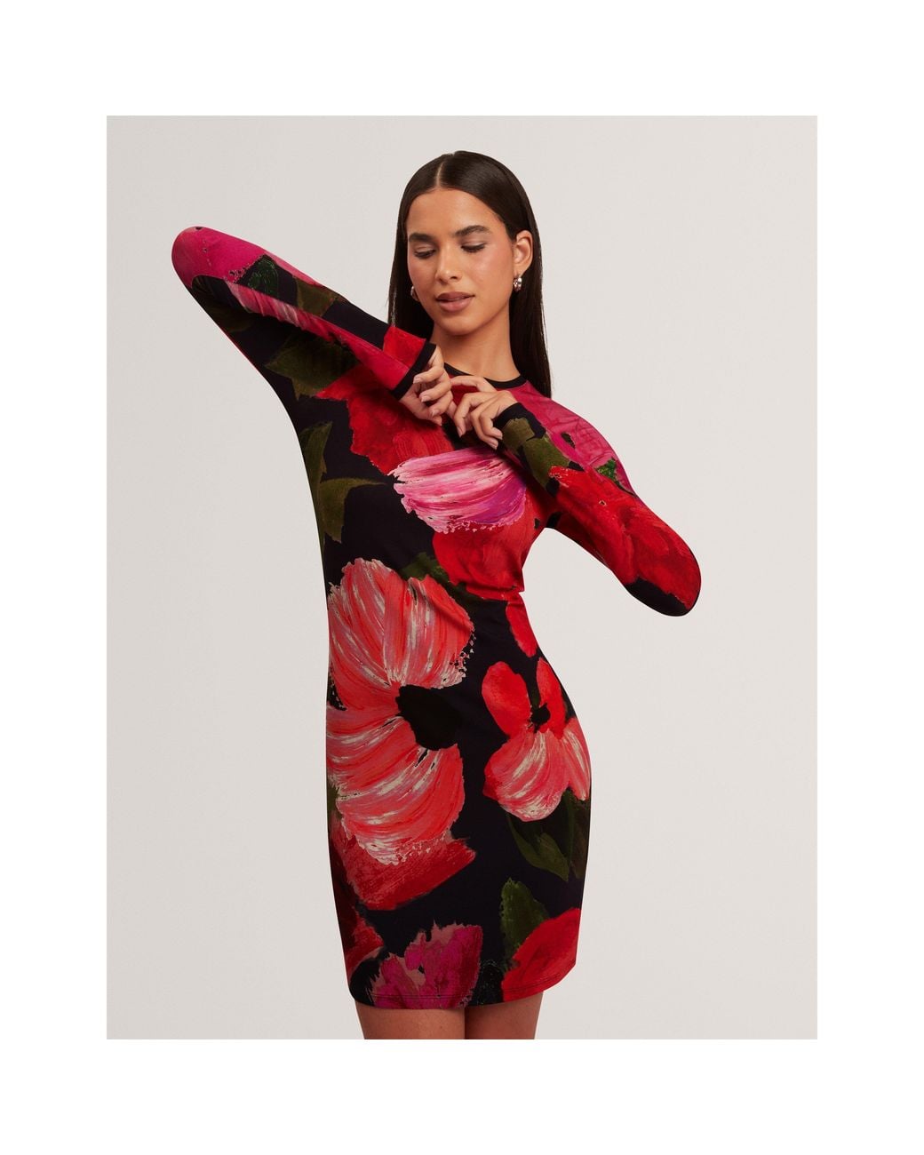 Ted Baker Red Ted Ls Mini Dress Ld71