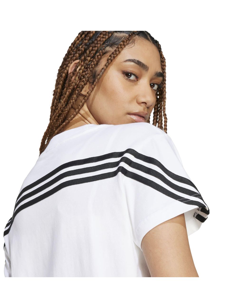 Adidas White Future Icons 3-Stripes T-Shirt