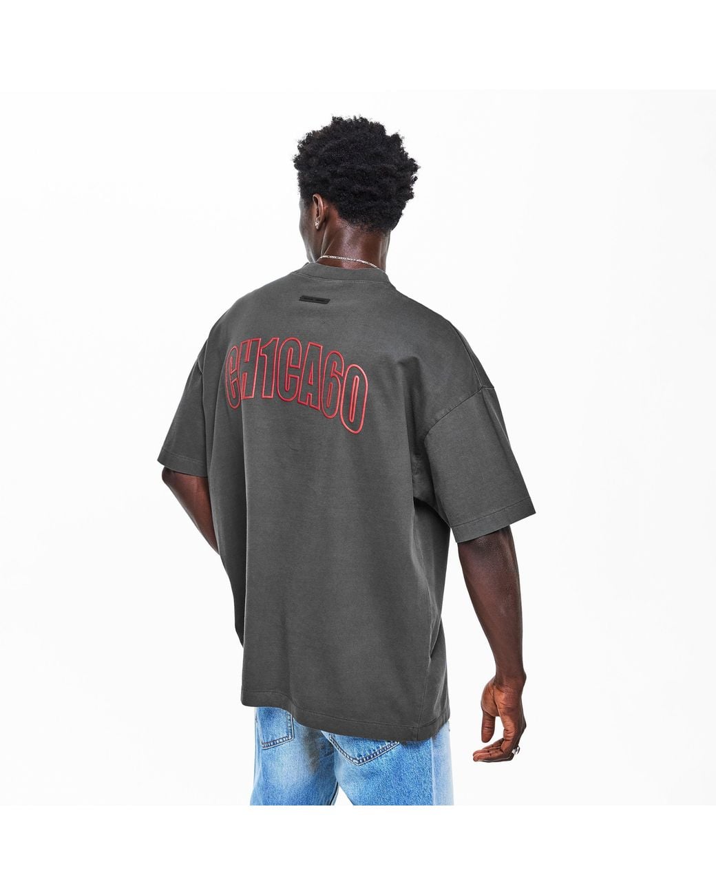 Fear Of God Gray Chicago Cotton Short-Sleeve Oversized T-Shirt for men