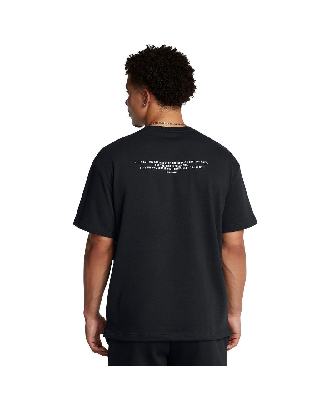 Under Armour Black Short-Sleeve Terry Regular Fit T-Shirt for men