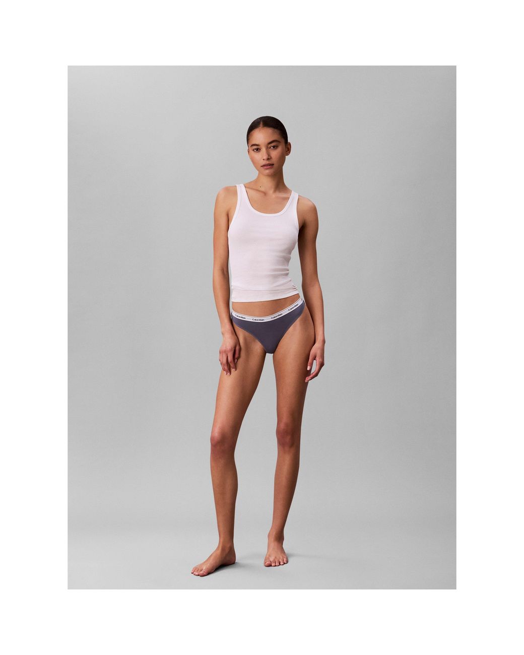 Calvin Klein Purple Logo Thong