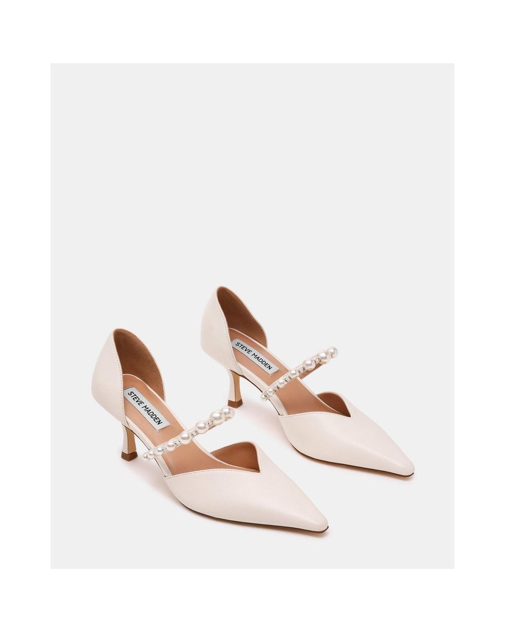 Steve Madden White Amoura 60H Stiletto Court Shoes