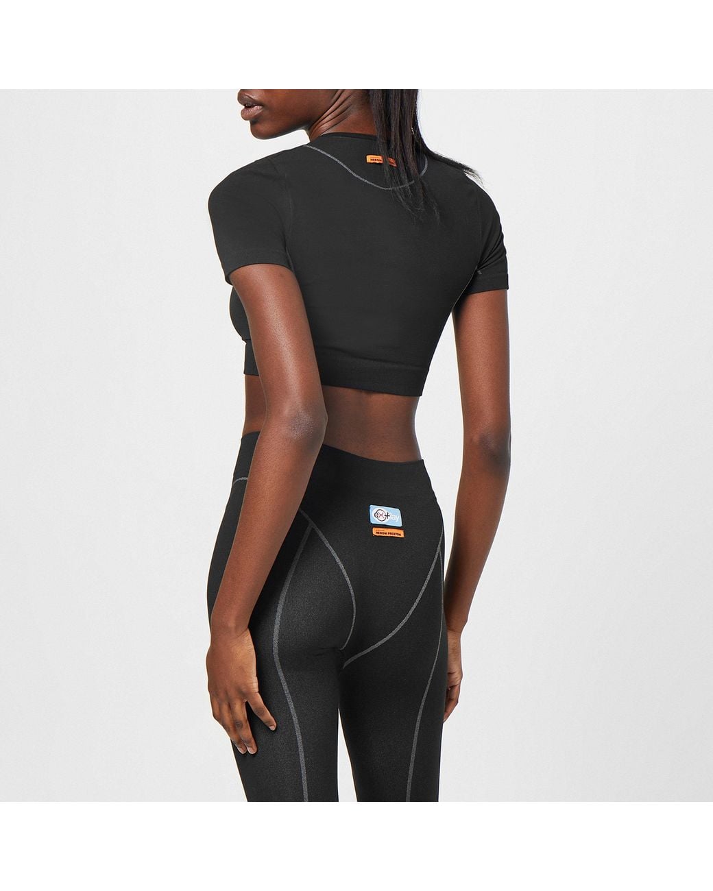 Heron Preston Black Active Short Sleeve Crop Top