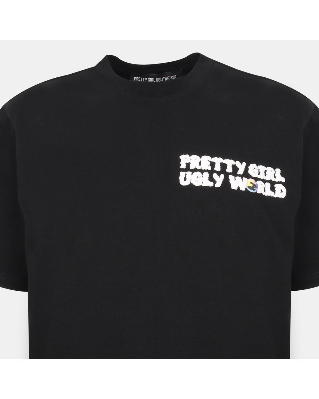PRETTY BOY UGLY WORLD Black Cotton Short Sleeve Crew Neck T-Shirt