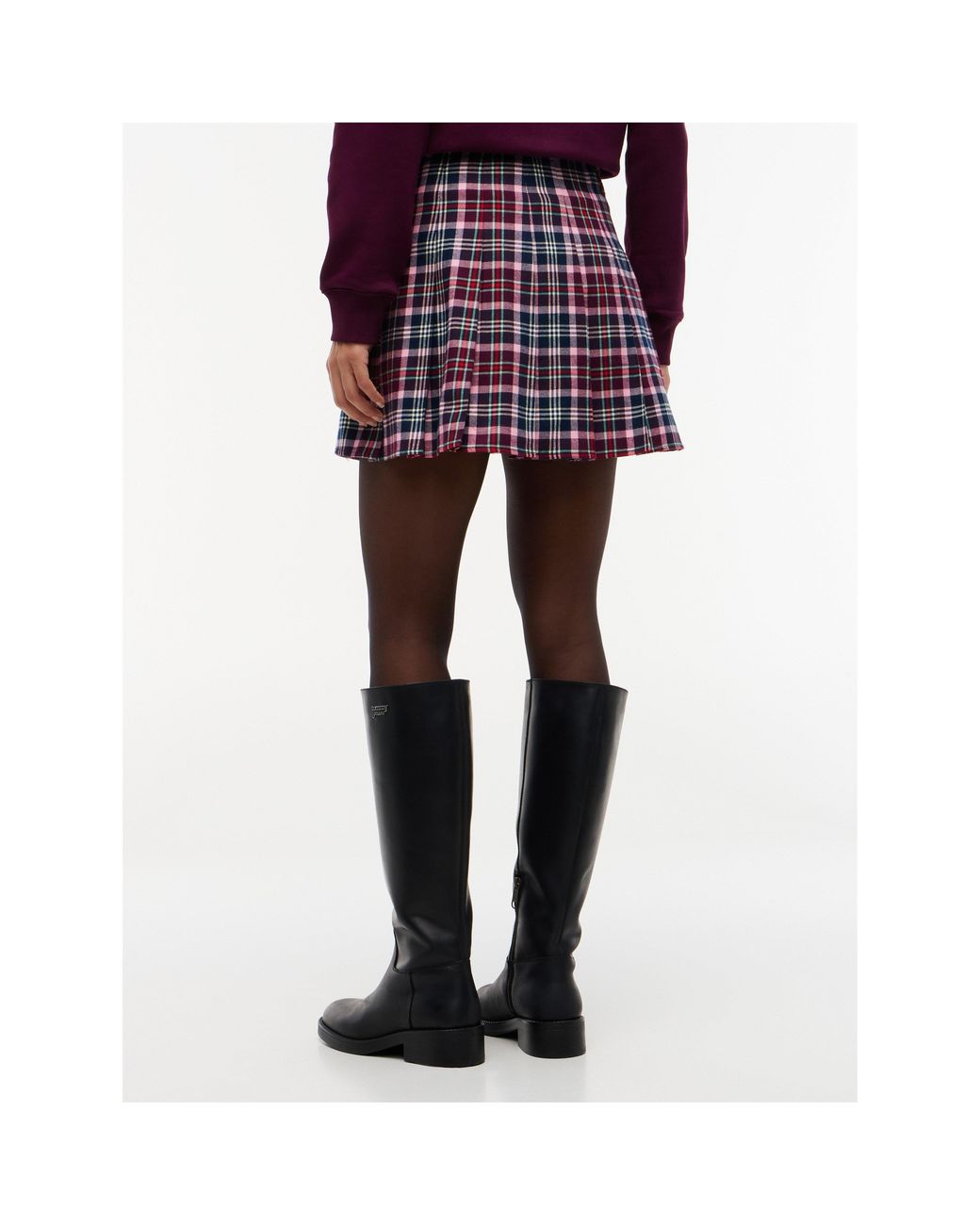 Tommy Hilfiger Red Tartan Pleated Mini Skirt