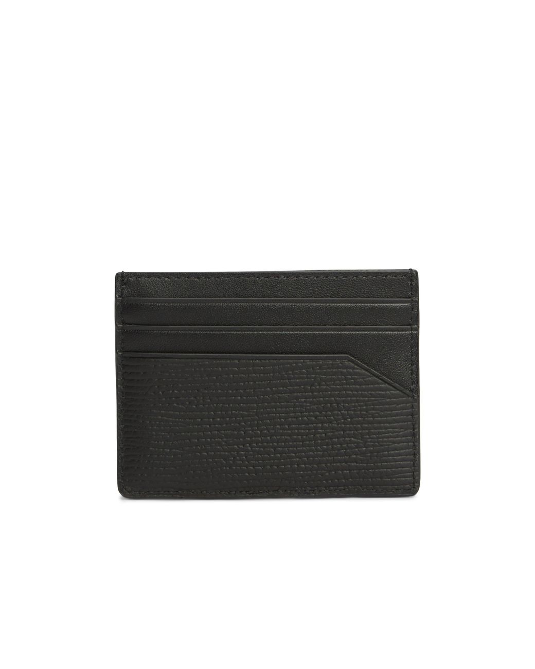 Tommy Hilfiger Black Business Saffiano Leather Card Holder for men