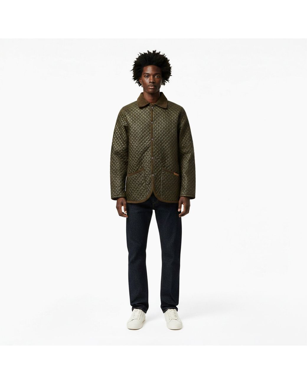 Criminal Damage Green Player Quilted Jacket for men