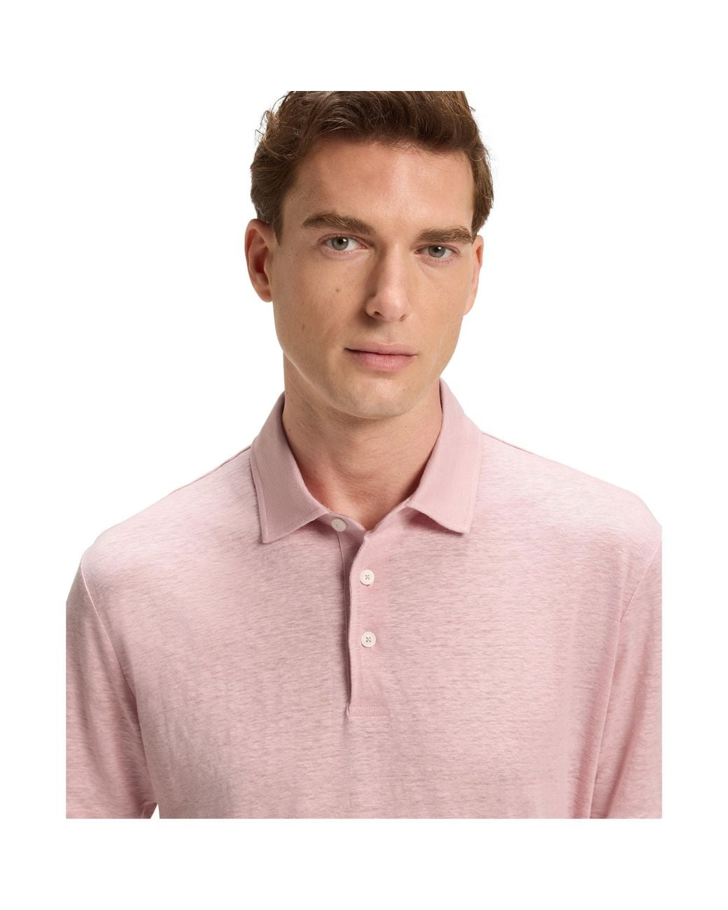 Boss Pink Cotton Short Sleeve Polo Shirt for men