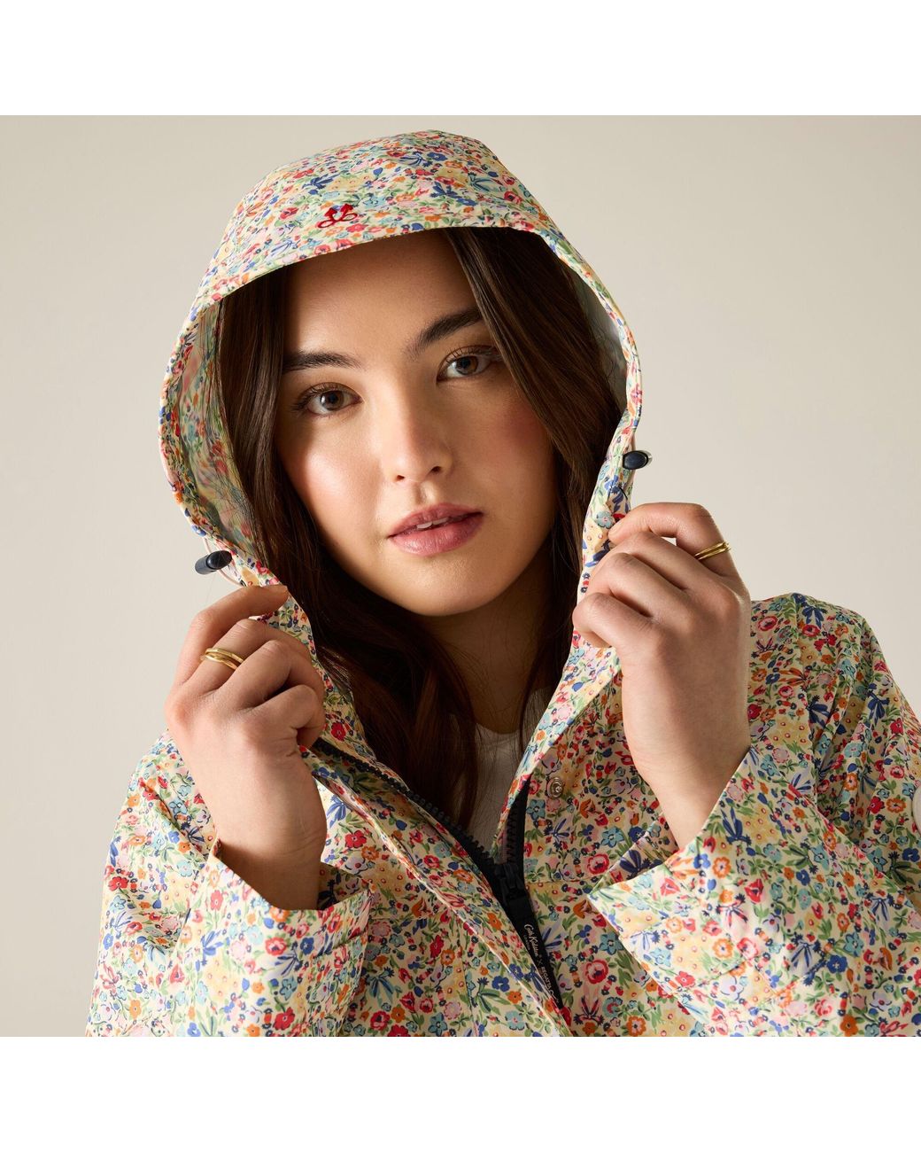 Regatta Natural Cath Kidston Long Waterproof Shell Jacket