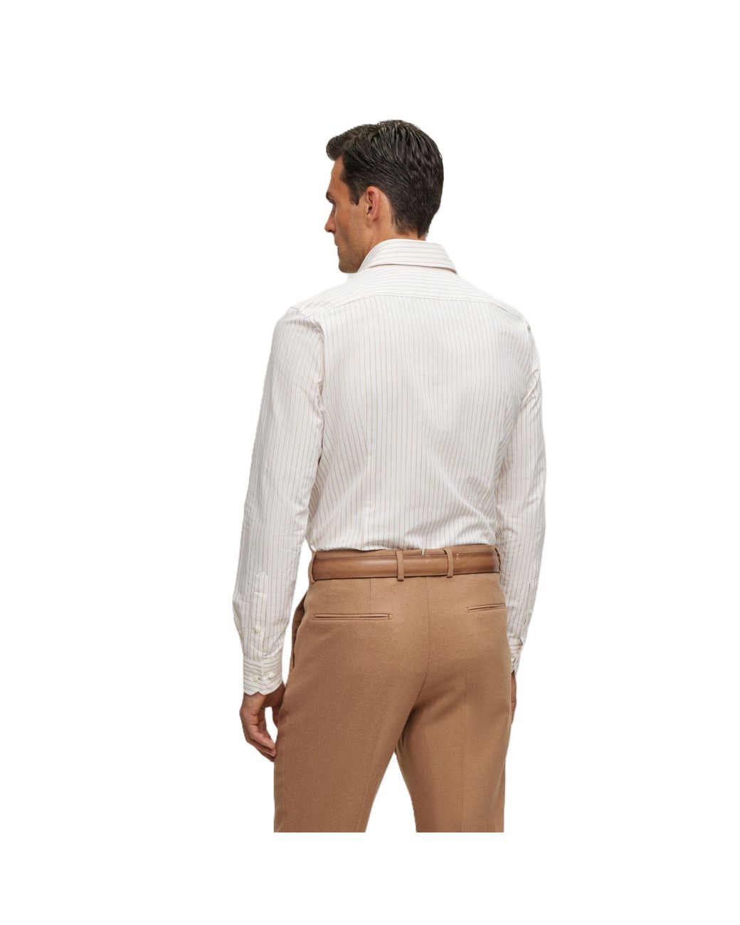 Boss White Long Sleeve Tailored Fit Shirt for men
