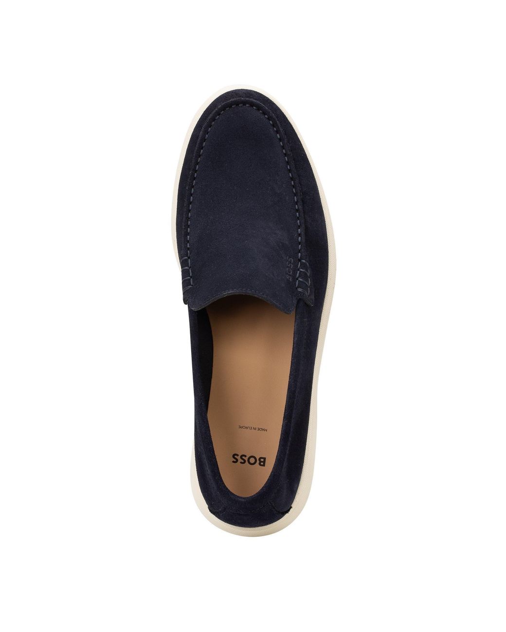 Boss Blue Loafers With Iconic Logo Detail (Sienne) for men