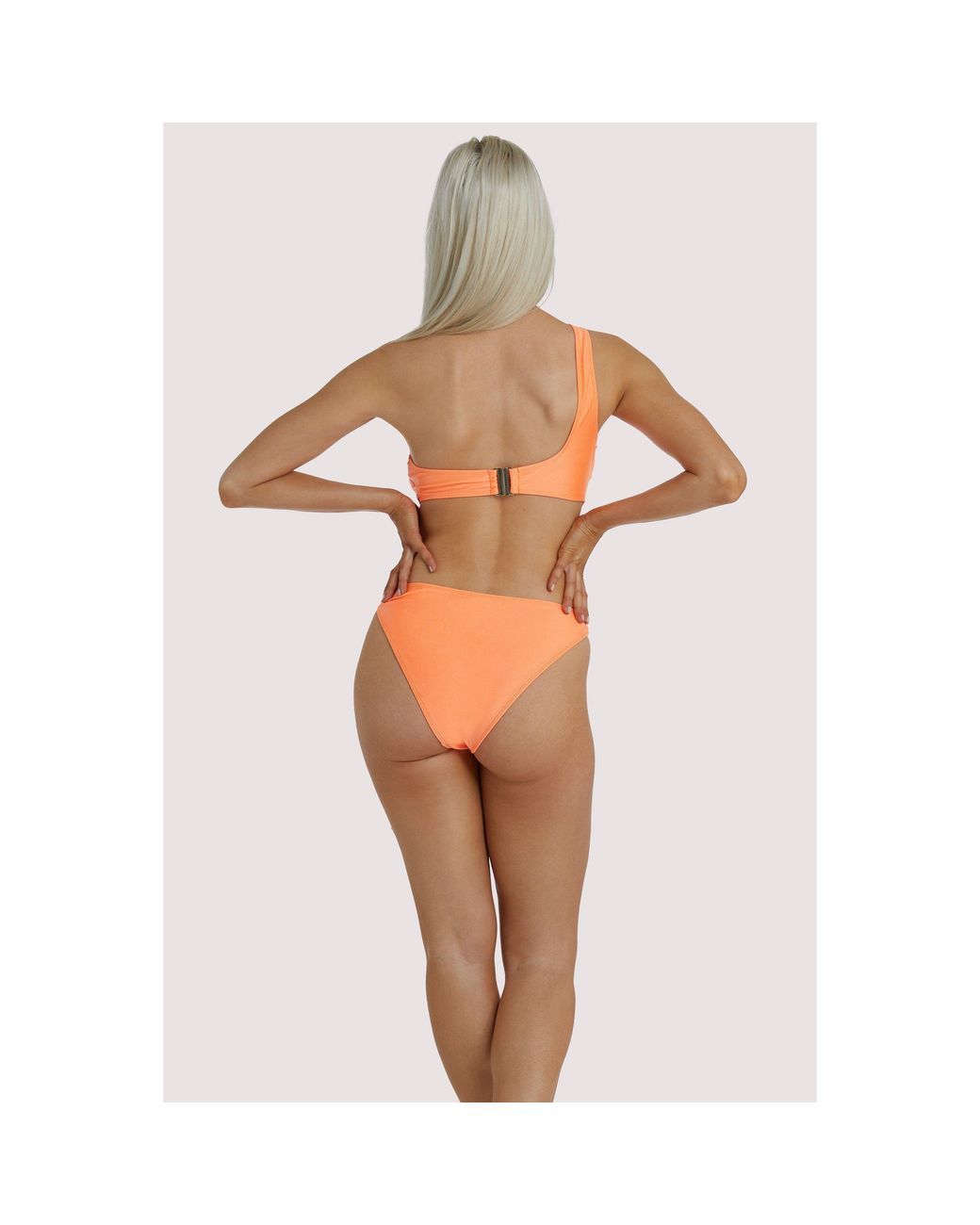 Wolf & Whistle Orange Gianna Lattice Swimsuit