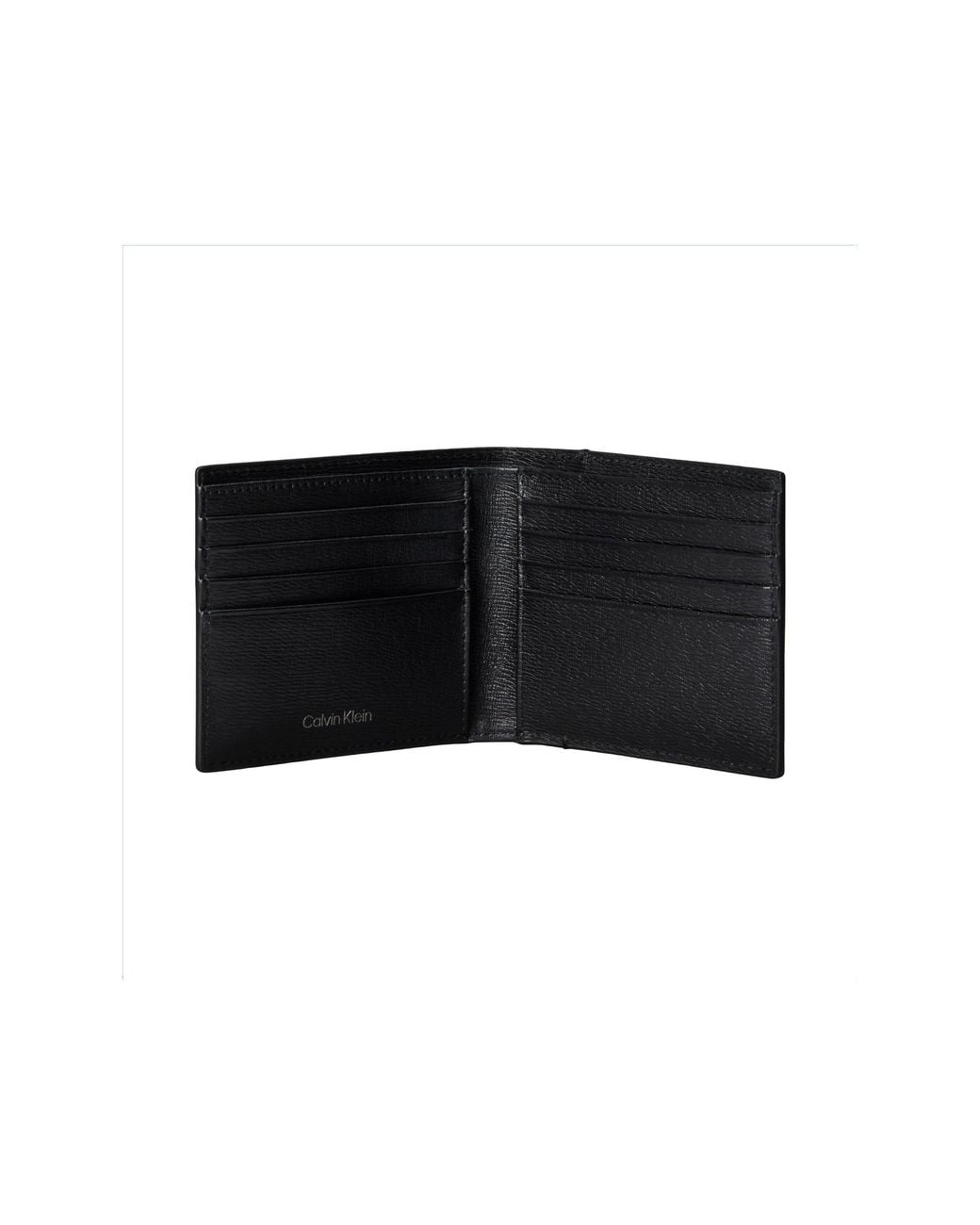 Calvin Klein Black Emblem Logo Leather Billfold Wallet for men