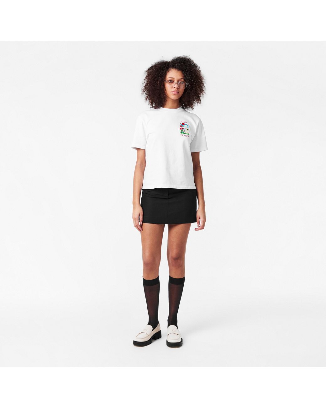 Casablanca White Casa Days Print Oversized T-Shirts