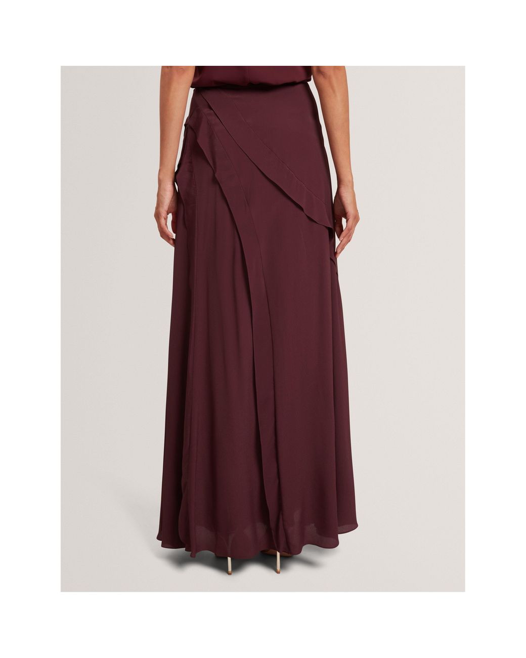 Ted Baker Purple Frill Maxi Skirt