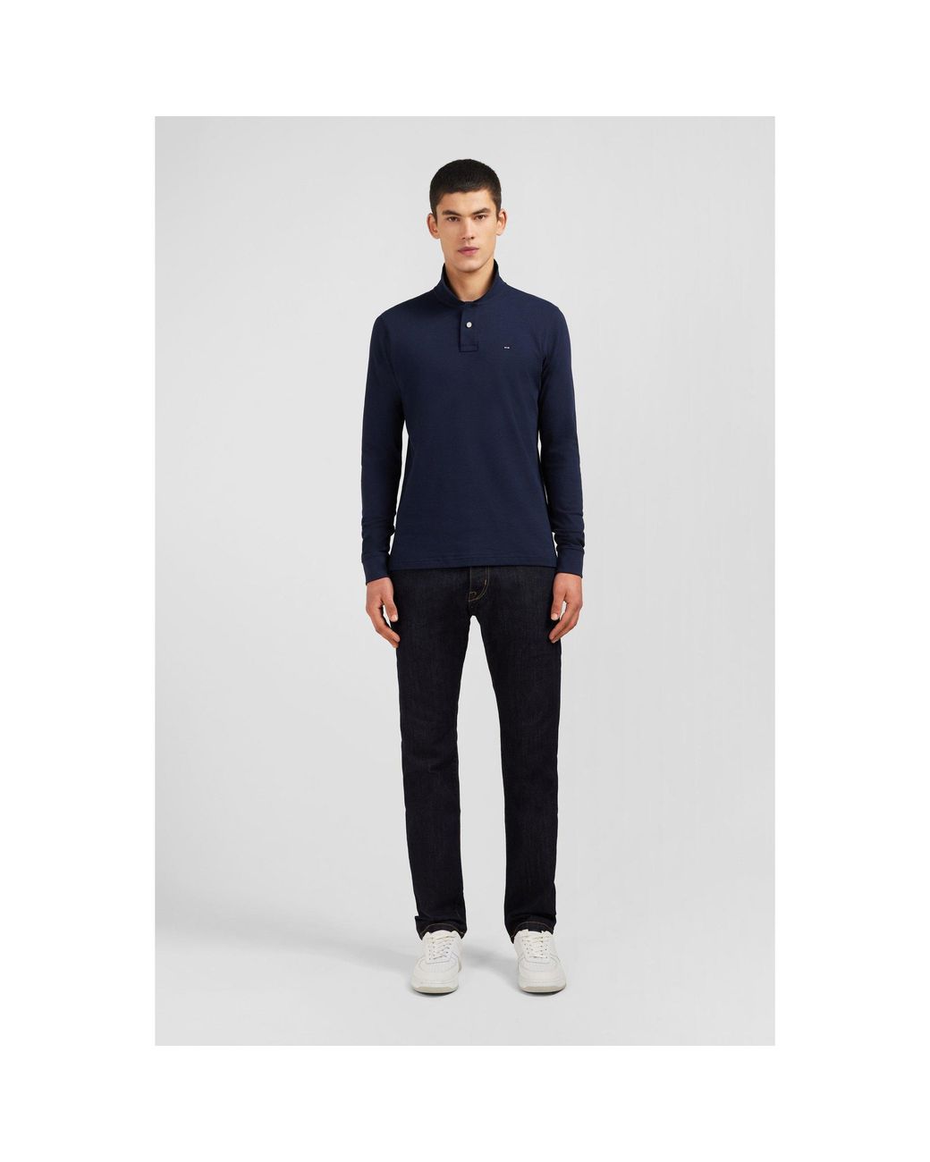 Eden Park Blue Cotton Polo With Contrasting Neck for men