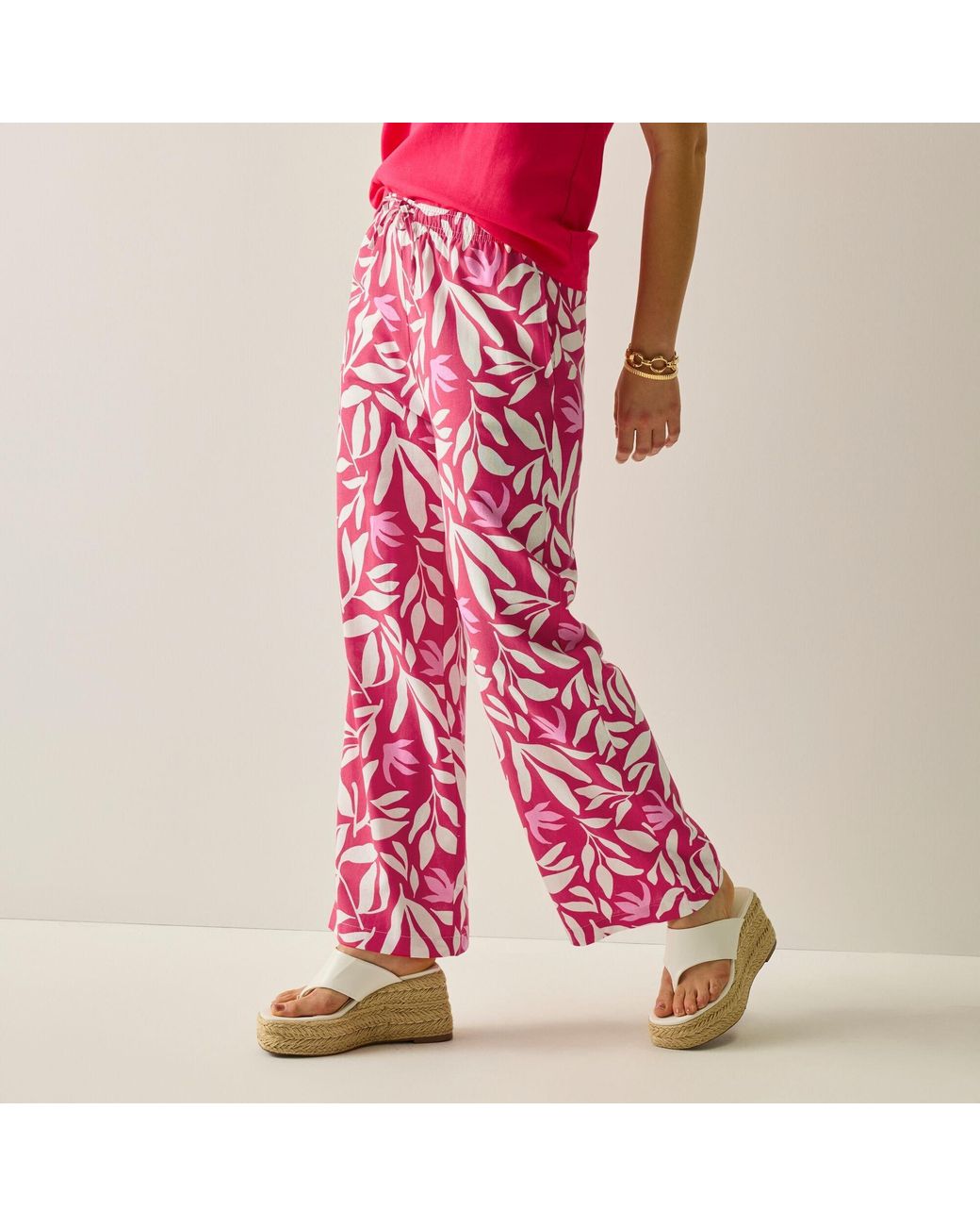 Regatta Pink Talamanca Linen Relaxed-Fit Trousers