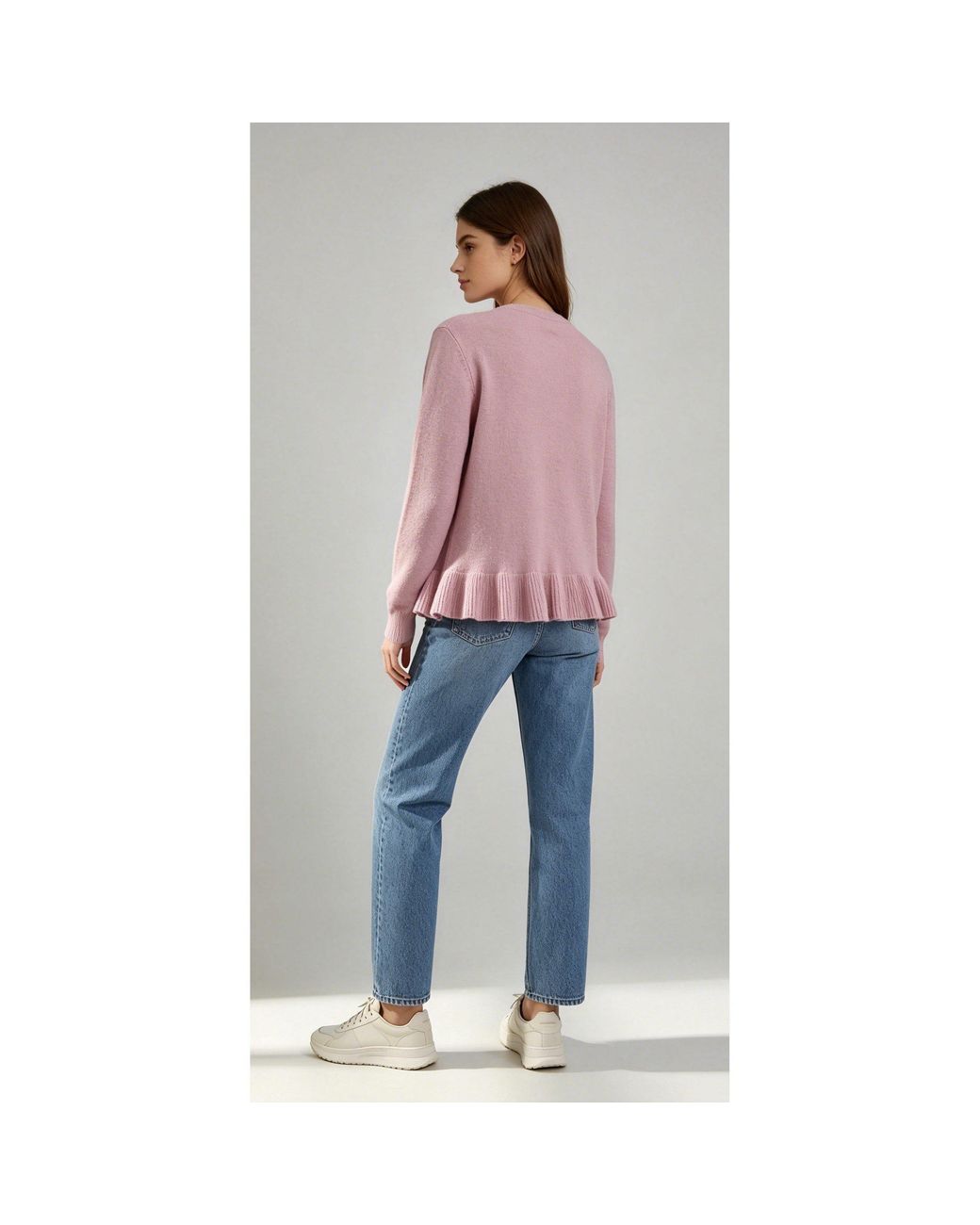 Miso Blue Frill-Hem Cardigan
