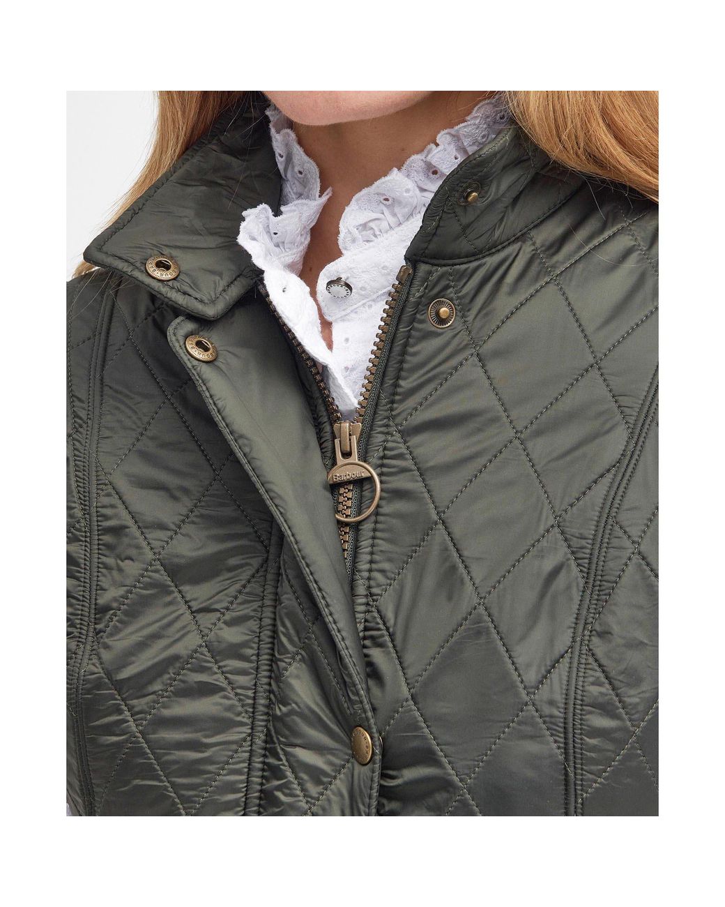 Barbour Gray Wray Diamond Quilted Fleece Lined Sleeveless Gilet
