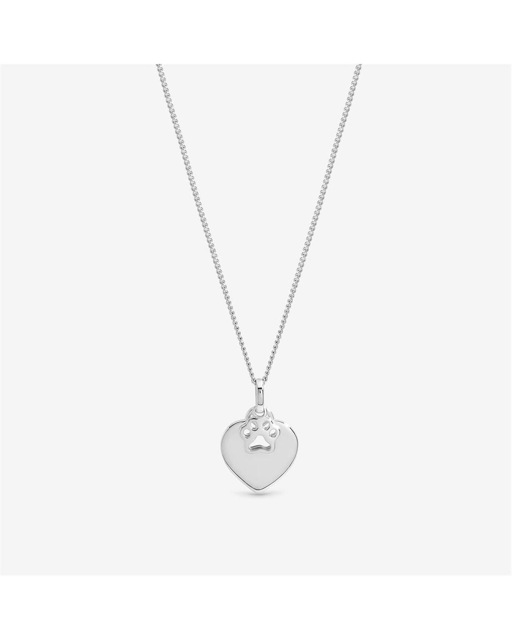 Inicio Metallic Pawprint Charm Heart Pendant