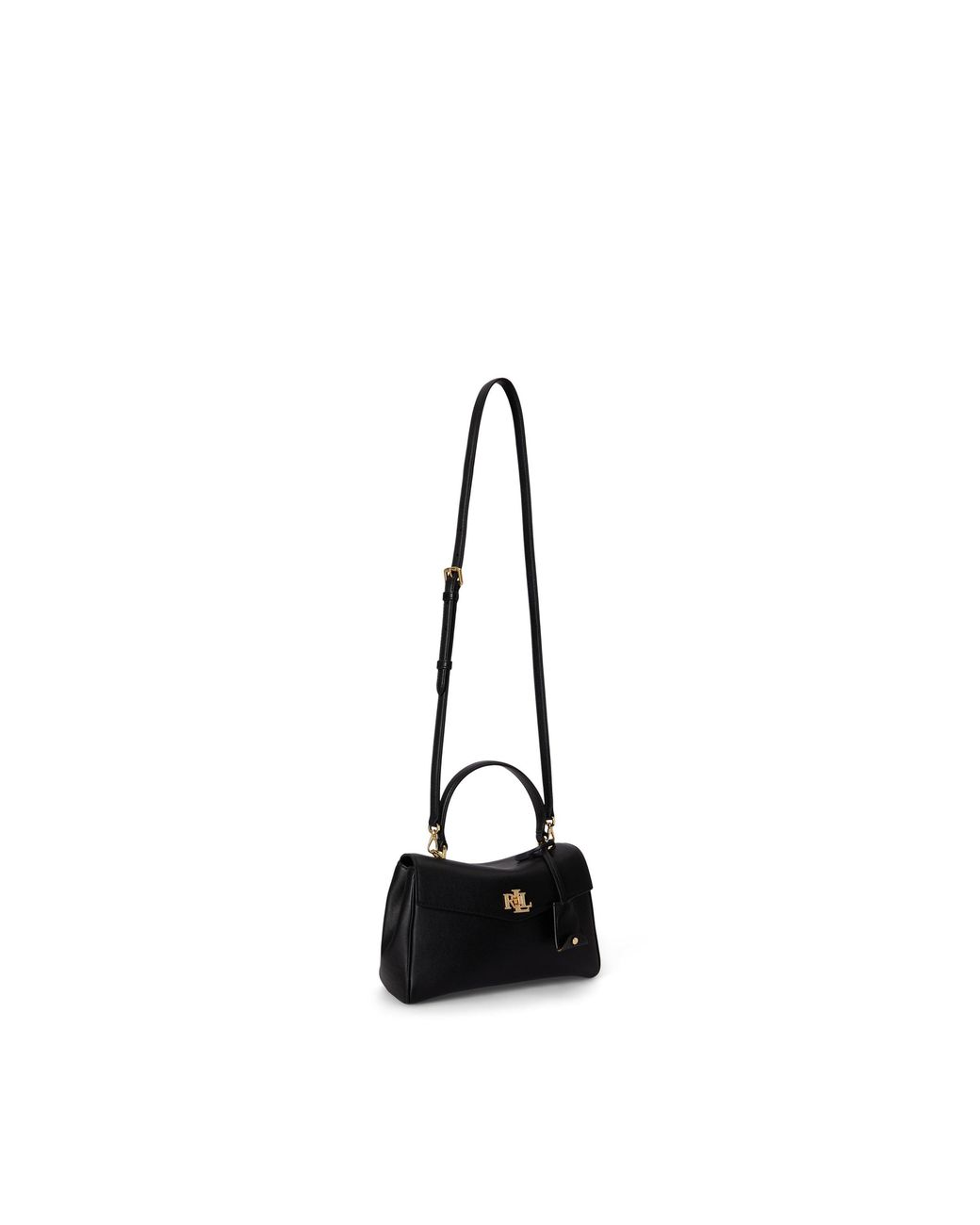 Ralph Lauren Black Farrah Small Leather Satchel