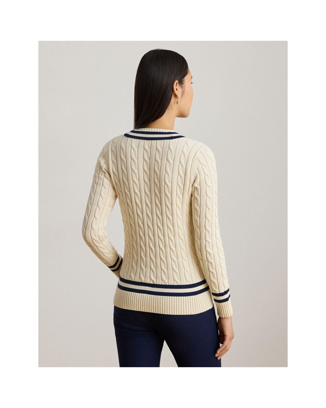 Ralph Lauren White Crew Neck Jumper