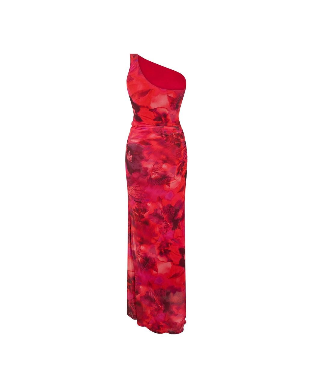 I Saw It First Red Printed Mesh Maxi Dress