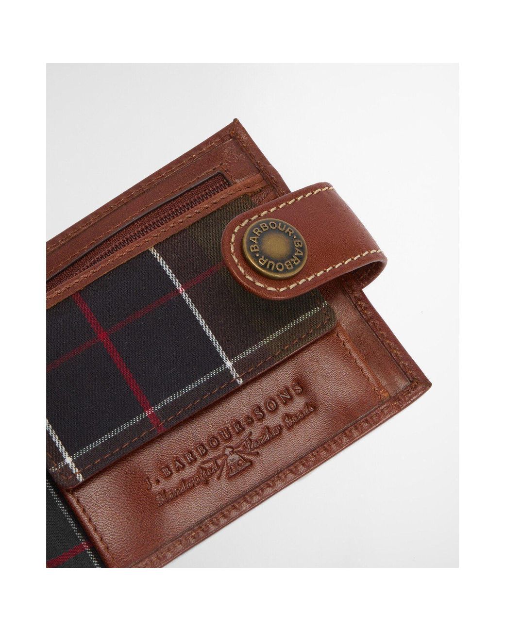 Barbour Brown Bolam Leather Billfold Wallet for men