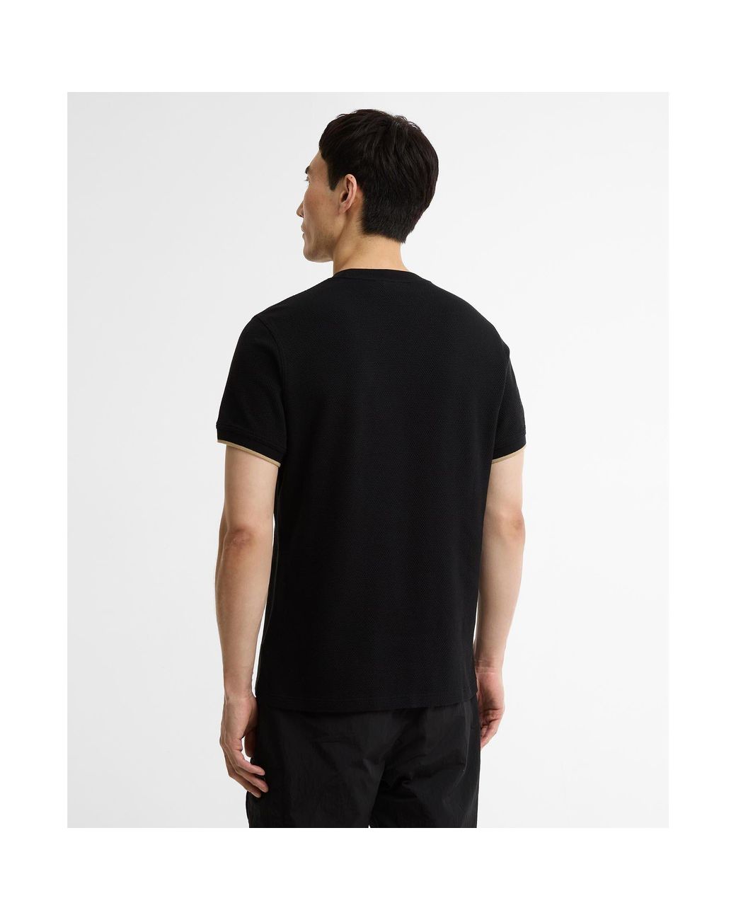 Barbour Black Eamon Pique T-Shirt for men