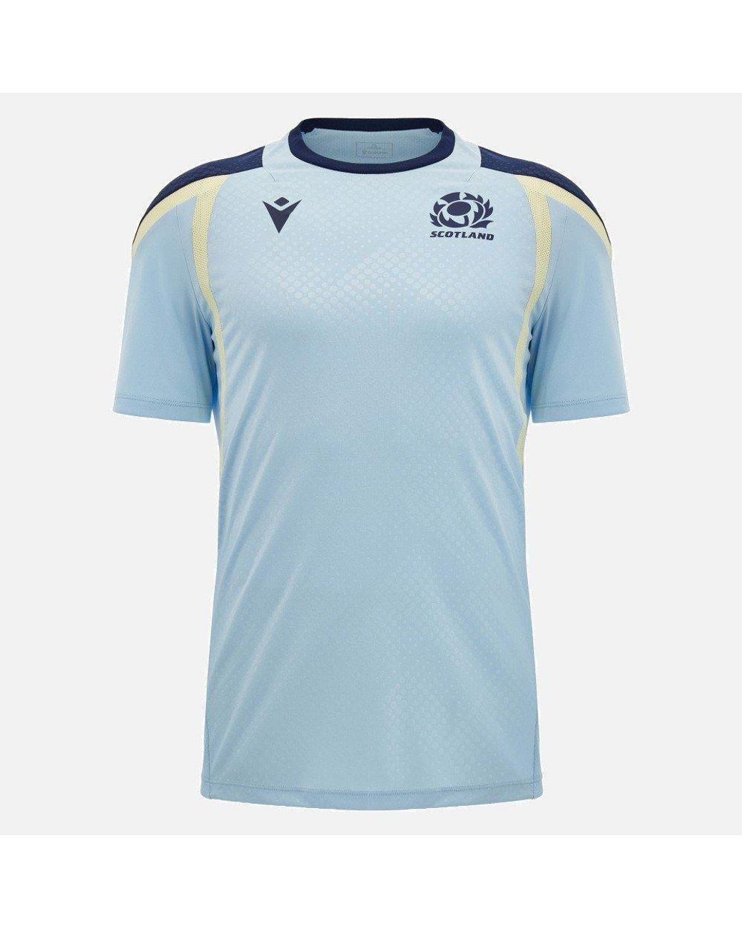 MACRON Blue Scotland Rugby Short-Sleeve T-Shirt for men